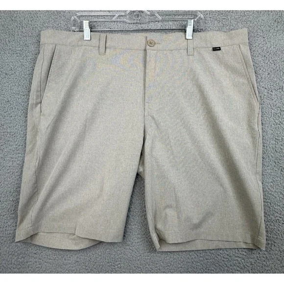 Travis Matthew Beck Golf Shorts Mens Size 42 Beige Khaki Microcheck - Picture 1 of 11